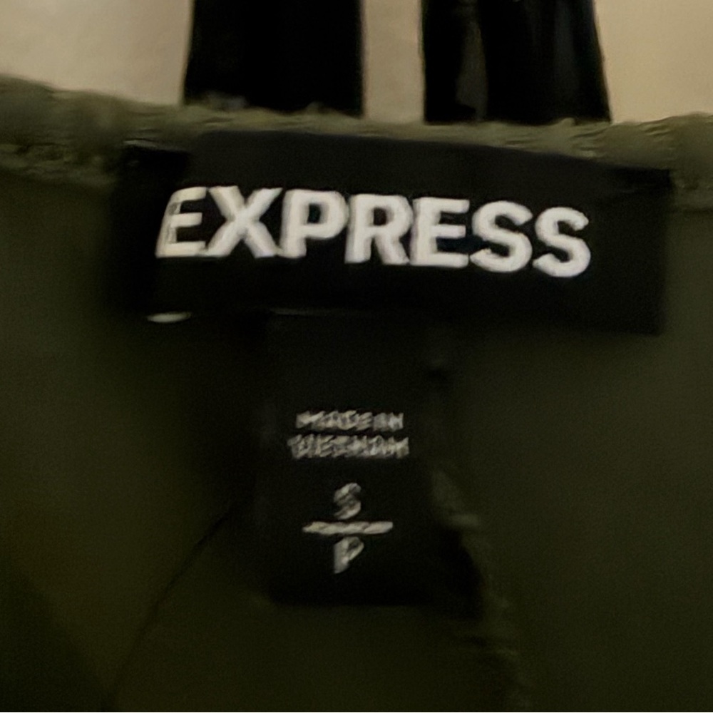 Express Olive Ribbed Button Front Midi Dress | Si… - image 3